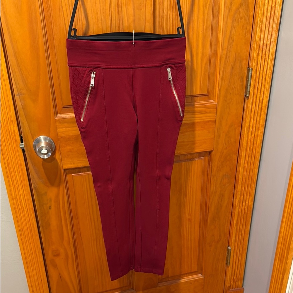 Ci Sono Red Ankle Cropped Pants Slim Fit